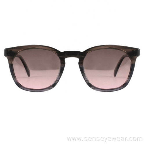 Trendy Custom Bevel Square Acetate Polarized Sunglasses